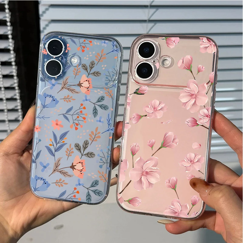 Clear Floral Soft Phone Case - Elegant Transparent Protective Cover