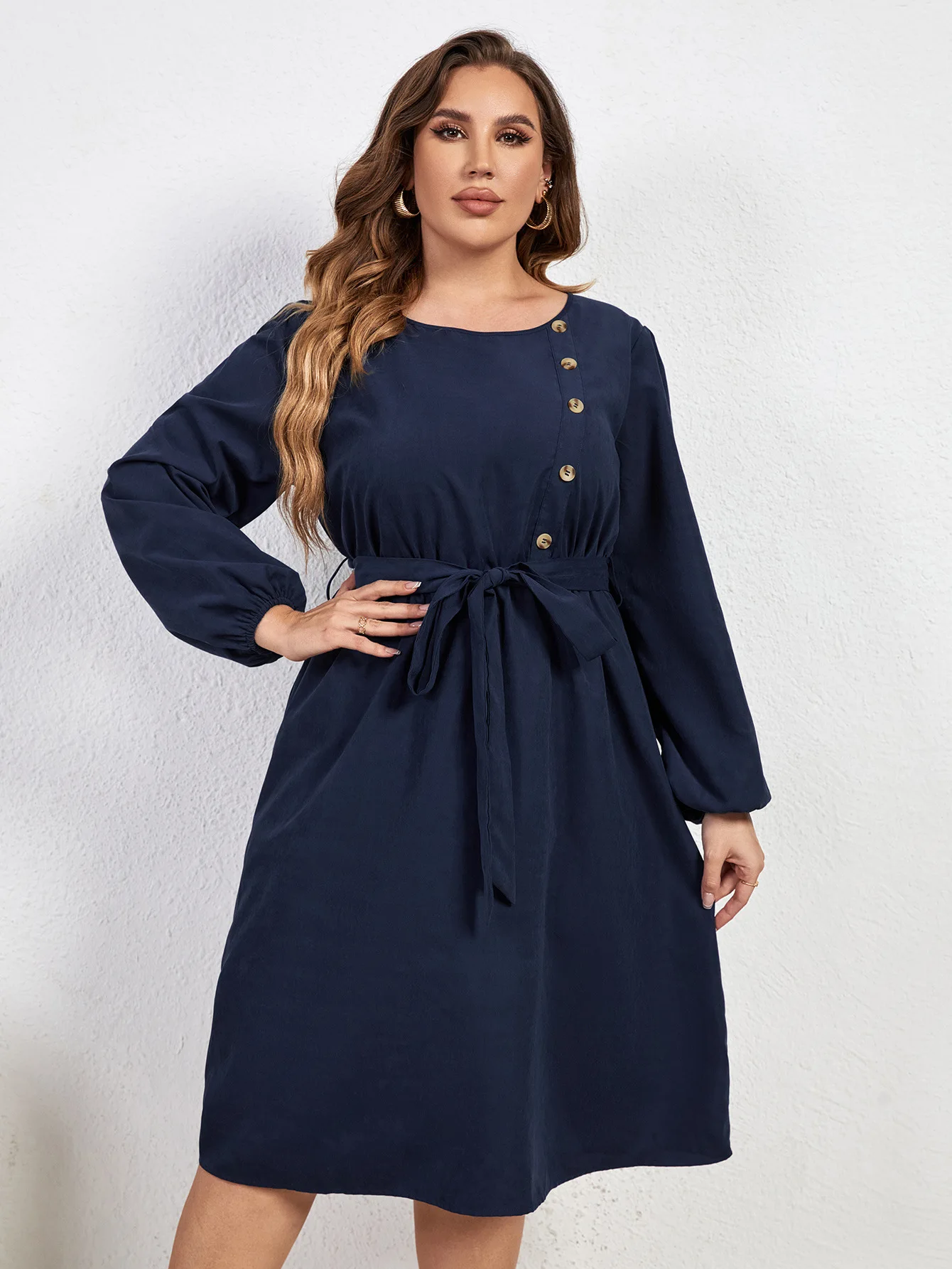 Elegant and Pretty Loose Long Sleeves Female Party Dress Plus Size Cheap Casual High-Rise Strappy Dresses on Offer Liquidation
