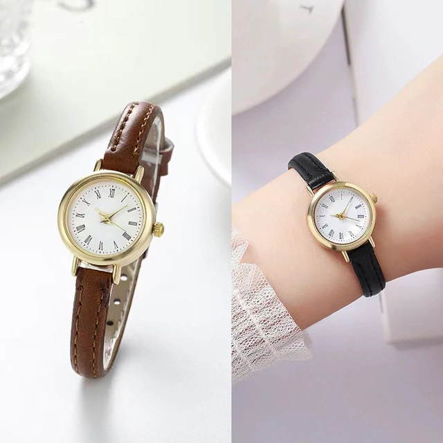 Femmes montres mode petit cadran Roma dames bracelet en cuir montre à Quartz Reloj Mujer filles horloge cadeau 1