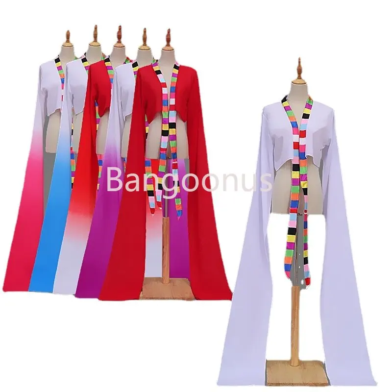 

Tibetan Dance Tops Water Sleeve Classical Practice Clothes Girls Yangko Dance Tops Beijing Opera Tibetan Dance Costume Female