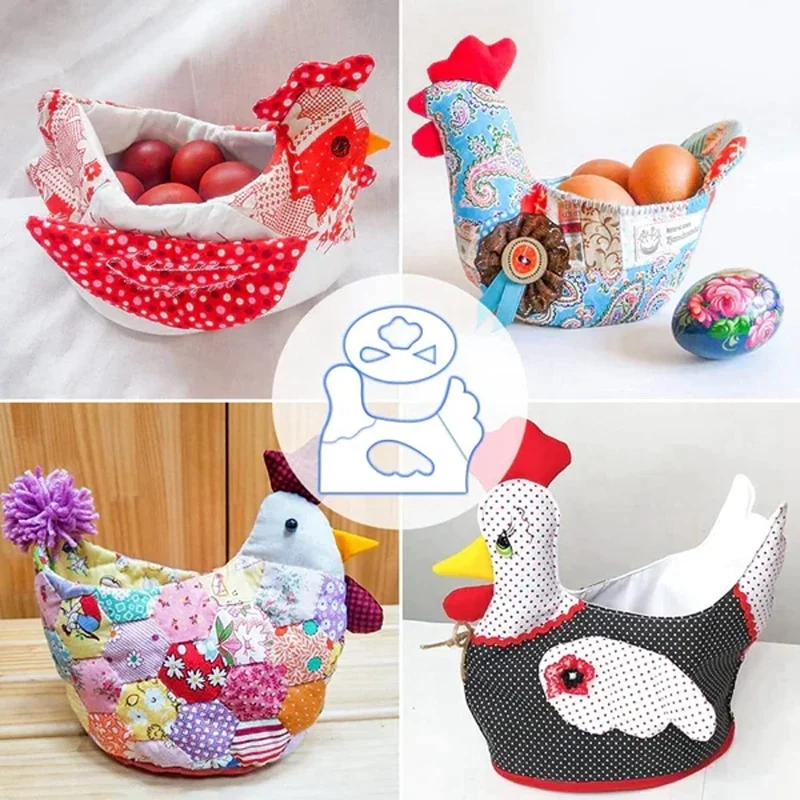 Chicken Basket Template Set, Chick Storage Basket Template Cutting Ruler With Instructions, DIY Quilting Sewing Crafts