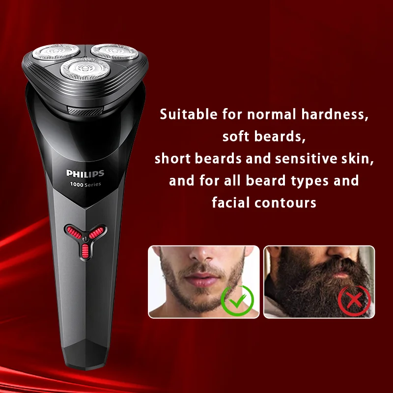 PHILIPS S1113 Electric Shaver USB Charge Stainless Steel PowerCut Blade Razor Triple Floating Head Men Fast Shave Beard Trimmer - Image 6