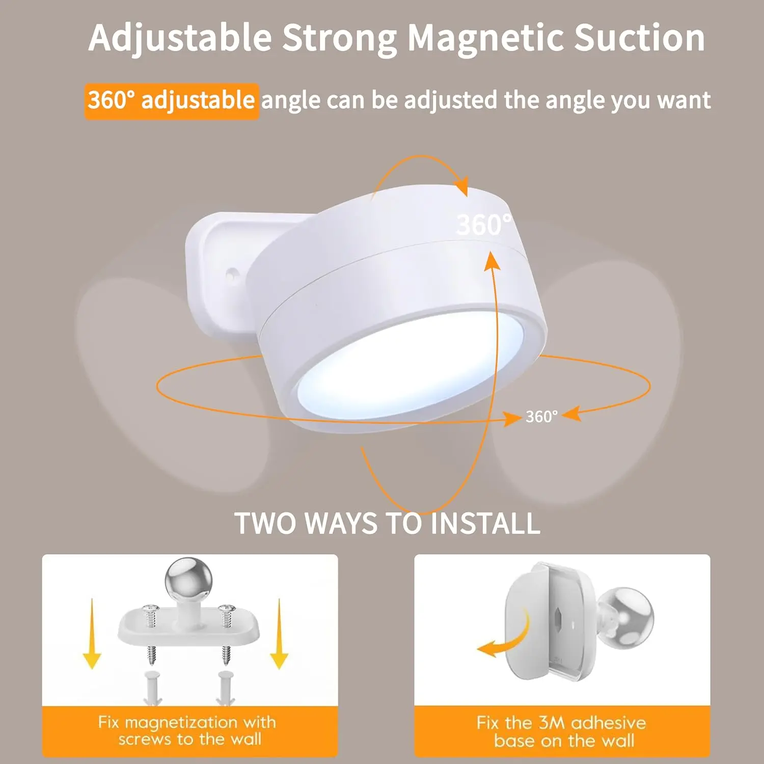 LED Light LED Wall Lamp Wall Light Magnetic Suction Lamp Magnetic LED Wall Lights 360&deg; Rotation Touch With Remote Control 12 Colors Dimmable Brightness for Bedroom Wireless Bedside Lamp