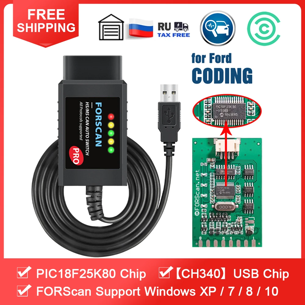 FORScanProELM327V15forFordCodingUSBOBD2ScannerAdapterCar