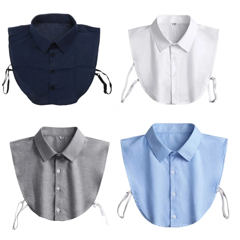 

Y1UB Lapel Collar Woman Blouses Decorative Collar Easy Removable