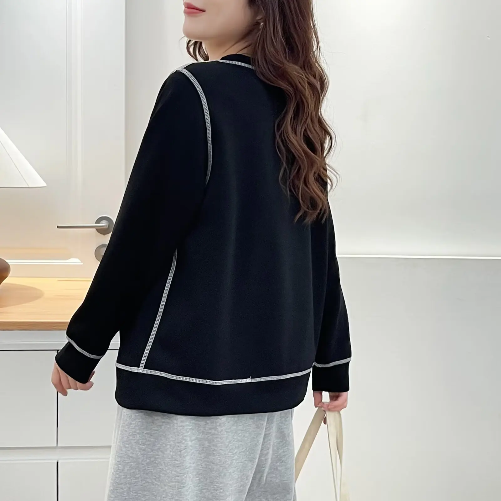 Fashion Plus Size Women's Jacket Autumn New Style Stylish Embroidered Small Heart Long Sleeve Baseball Uniform 992