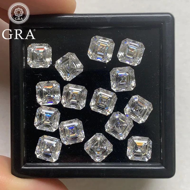 Ruif Asscher Cut Moissanite Loose Stone D Color Vvs1 Lab Grown White Moissanite Diamonds Superato Diamond Test Con Rapporto Gra