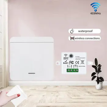 무선 스위치 RF 433Mhz 인터럽터 조명 스위치 리모컨 86 벽 패널, 램프 LED 선풍기, 10A 110V-220V 리시버