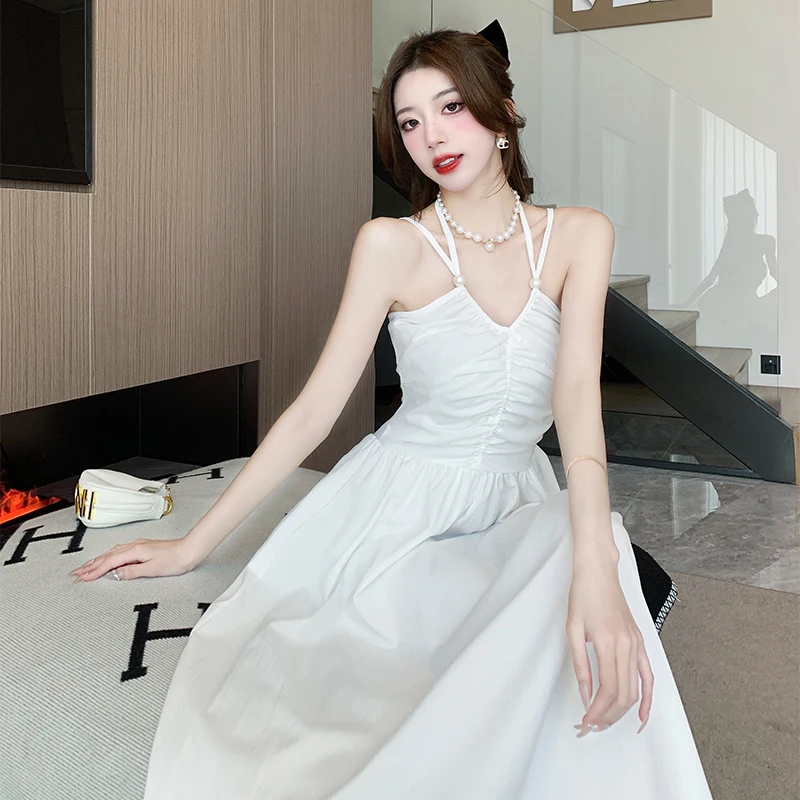 

2024 Sexy Black Lace Maxi Dress for Women Hollow Out Split Bodycon Camisole Dresses Vintage Evening Party Club Fashion Summer