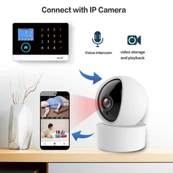 MULO PG103 2.4-inch Screen WIFI GSM Home Bulgar Security System 433MHz APP Control RFID Card with PIR Motion Detector Door Senso