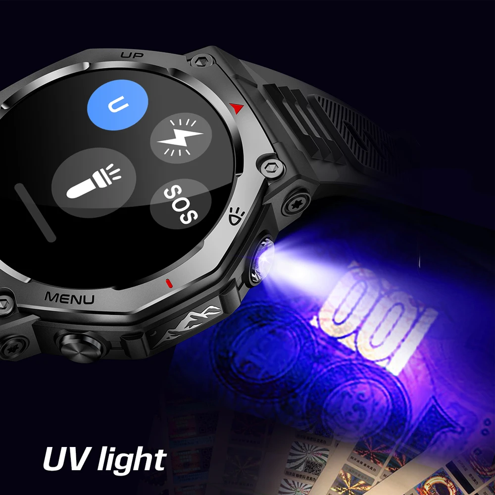 발두스 VD47 Pro AMOLED 스마트워치 남녀 피트니스 음성 비서 블루투스 통화 플래시라이트 심박수 방수 스마트워치