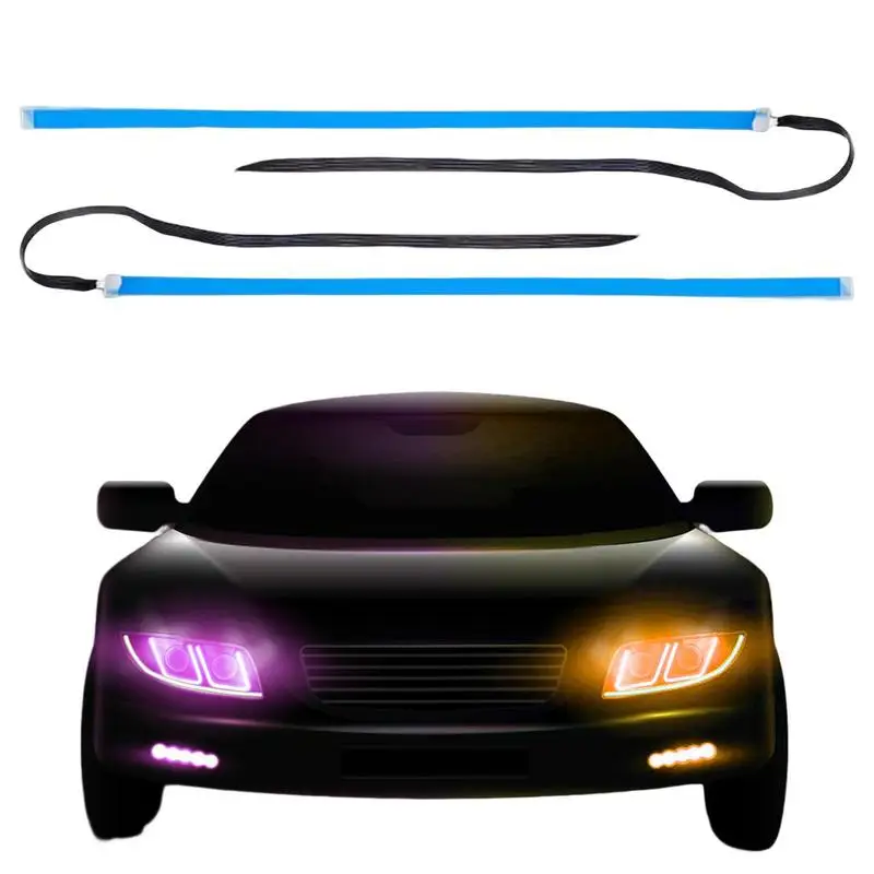 

Car LED Strip Hood Light Strip Exterior Car LED Strip Light 2 Pieces Decorative Daytime Running Light Strips For Cars SUVs