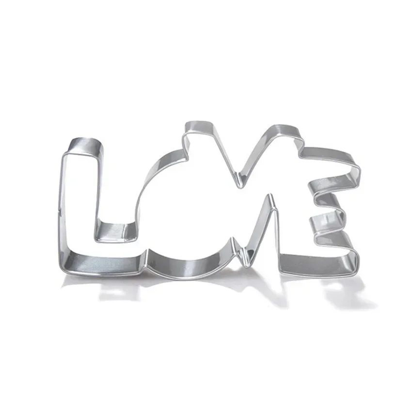 LOVE Letter Shape Forms For Biscuit Mold Lover Series Design Stainless Steel Cookie Cutter Bakeware Pastry Confectionery Tools