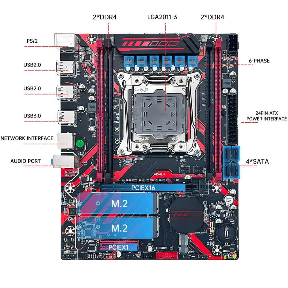 Computer motherboard set SOYO X99 DDR4 with E5 2680 V4 LGA2011-3 2680v4 CPU 16GB(8GB*2) 2133MHz DDR4 REG ECC RAM Memory KIT
