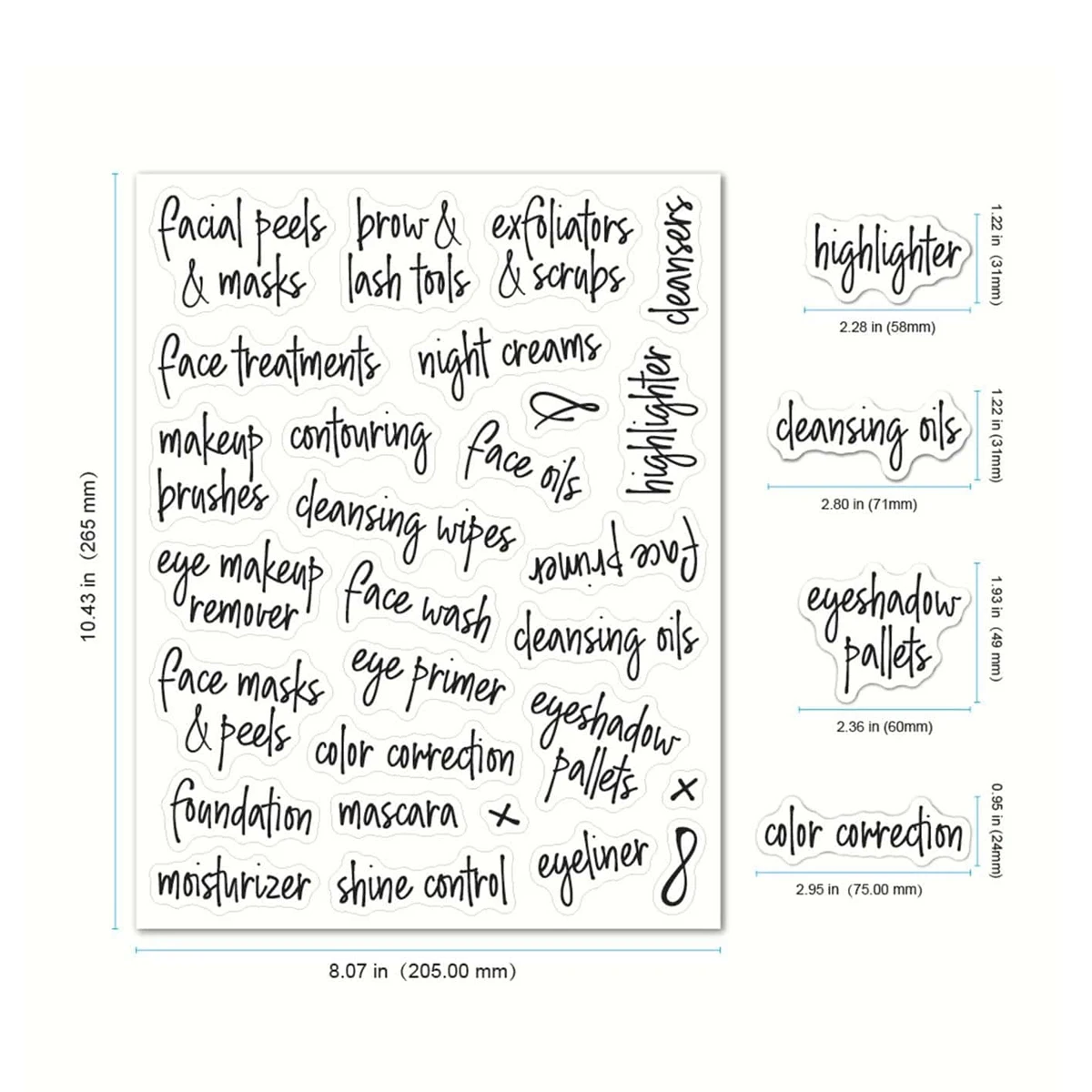 Label Stickers 189PC Cosmetic Label Sticker Black Transparent Bathroom Jar Storage Classify Waterproof Washable Beauty Care Bathroom Tank Label