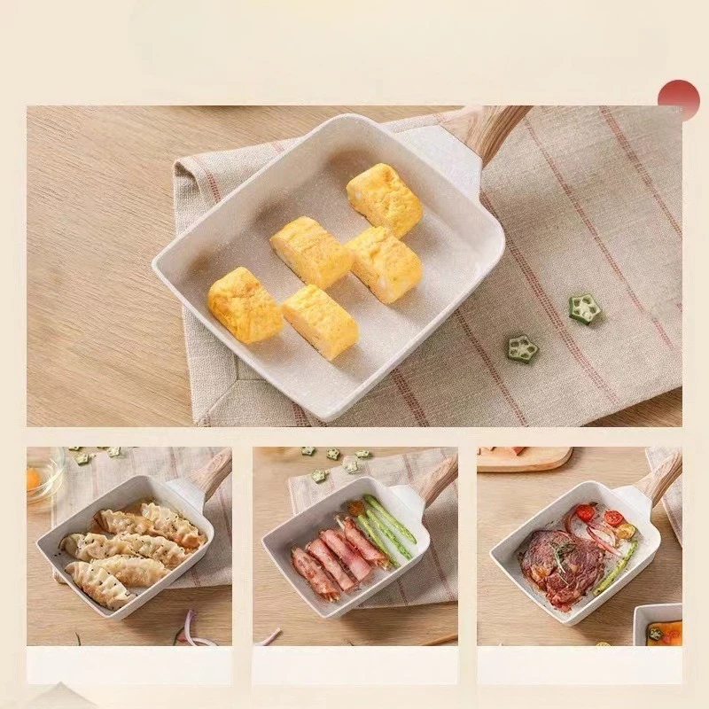 1 PC Japanese Yuzi Shao Nonstick Pan Steak Steak Home Square Breakfast General Pan Egg Rolls Mini Pan Fried Egg Magic