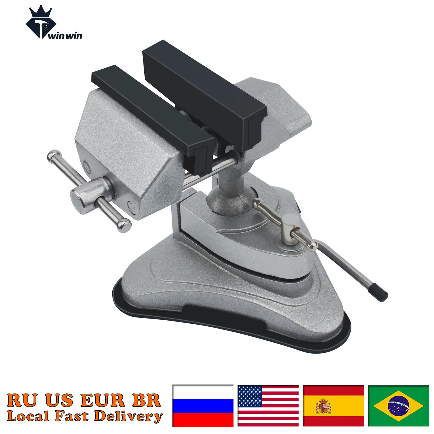 

360 Degree Swivel Tilting and Rotating Vise: Vacuum Base Jewelry Repair and Watch Making Bench Tool