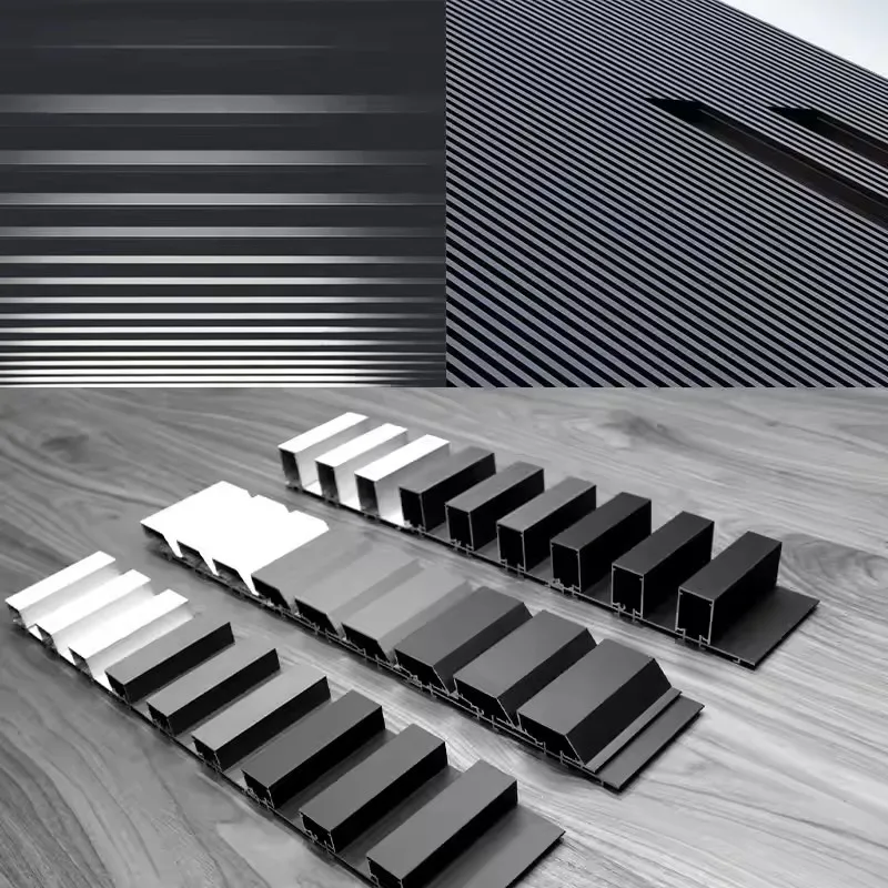 modern automatic elevated invisible aluminum vertical slat grill garage door