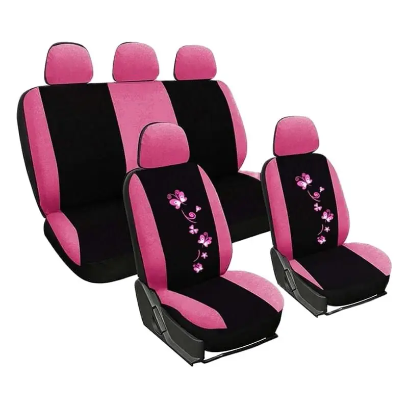 4/9PCS/Set Pink Car Seat Covers Butterfly Embroidery Woman Seat Covers -  China Car Seat, Car