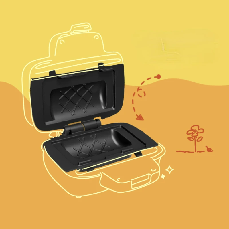 Japanese Retro Small Bag Style Breakfast Machine Home Antihot Handle Small Sandwich Machine Mini Allmetal Baking Tray Toaster 5