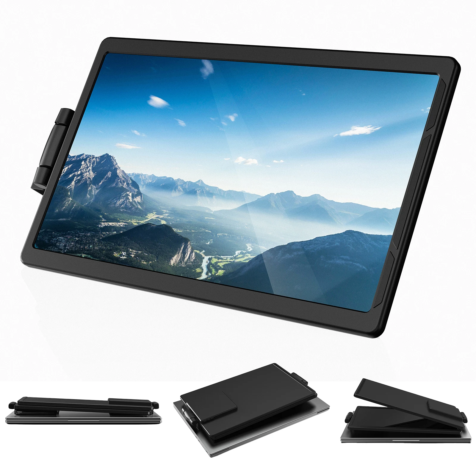 13.3인치 휴대용 FHD IPS 디스플레이 모니터 플러그 앤 플레이 회전식 확장 스크린 USB-C/HDMI 호환 노트북 액세서리