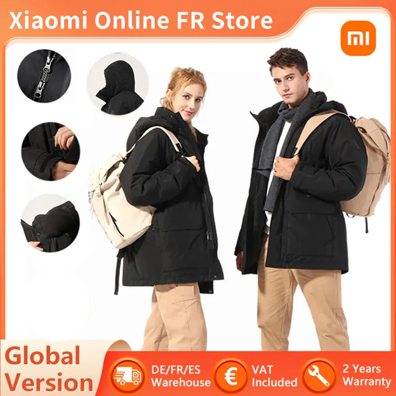 Xiaomi-Chaqueta inteligente de invierno para hombre, calentador eléctrico por Usb, chaqueta táctica, chaleco térmico, abrigo calentador corporal, 80% de plumón