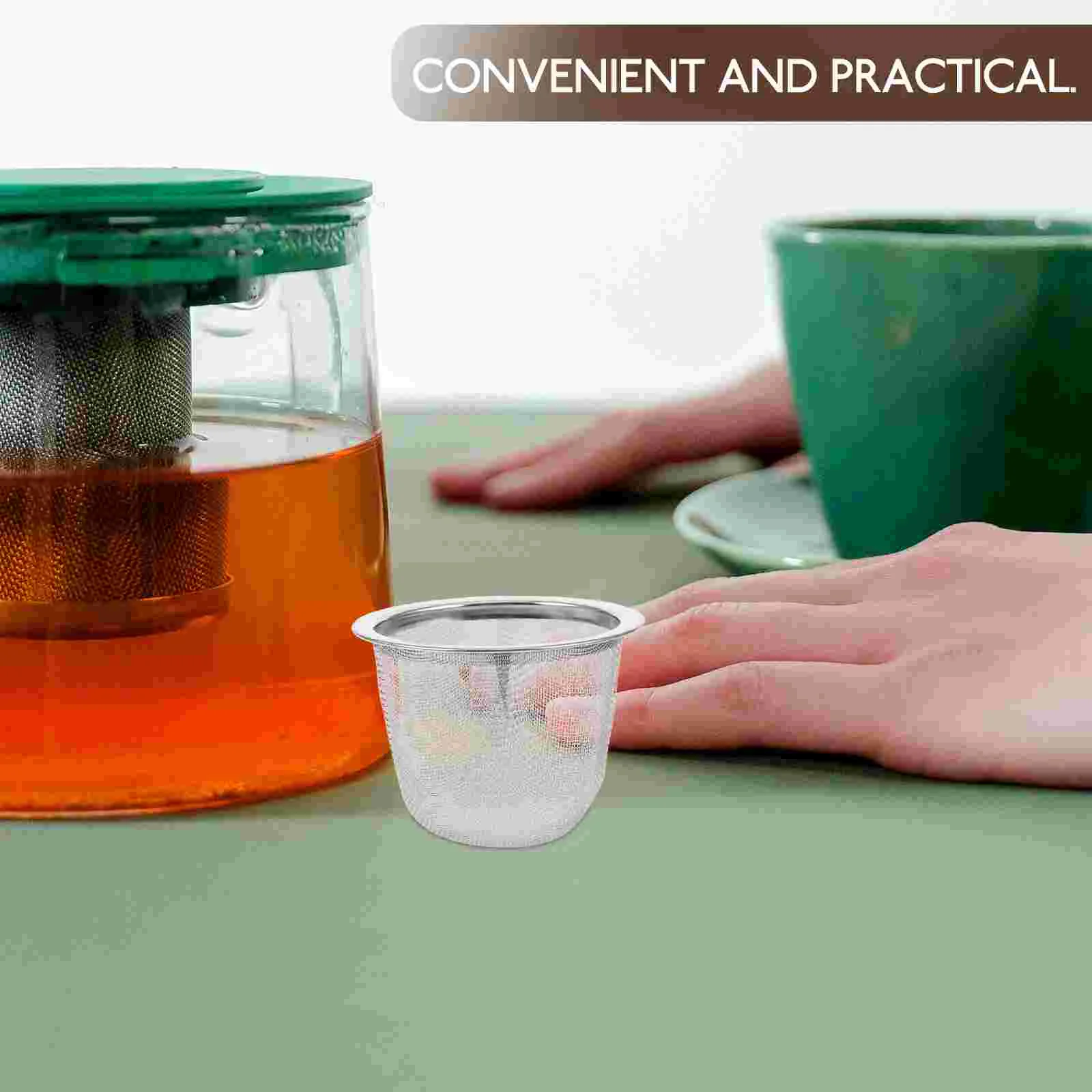 2 Pcs Tea Filter Pot Infuser Stainless Filters Teapot Inset Steel Strainer Insert Mesh Strainers