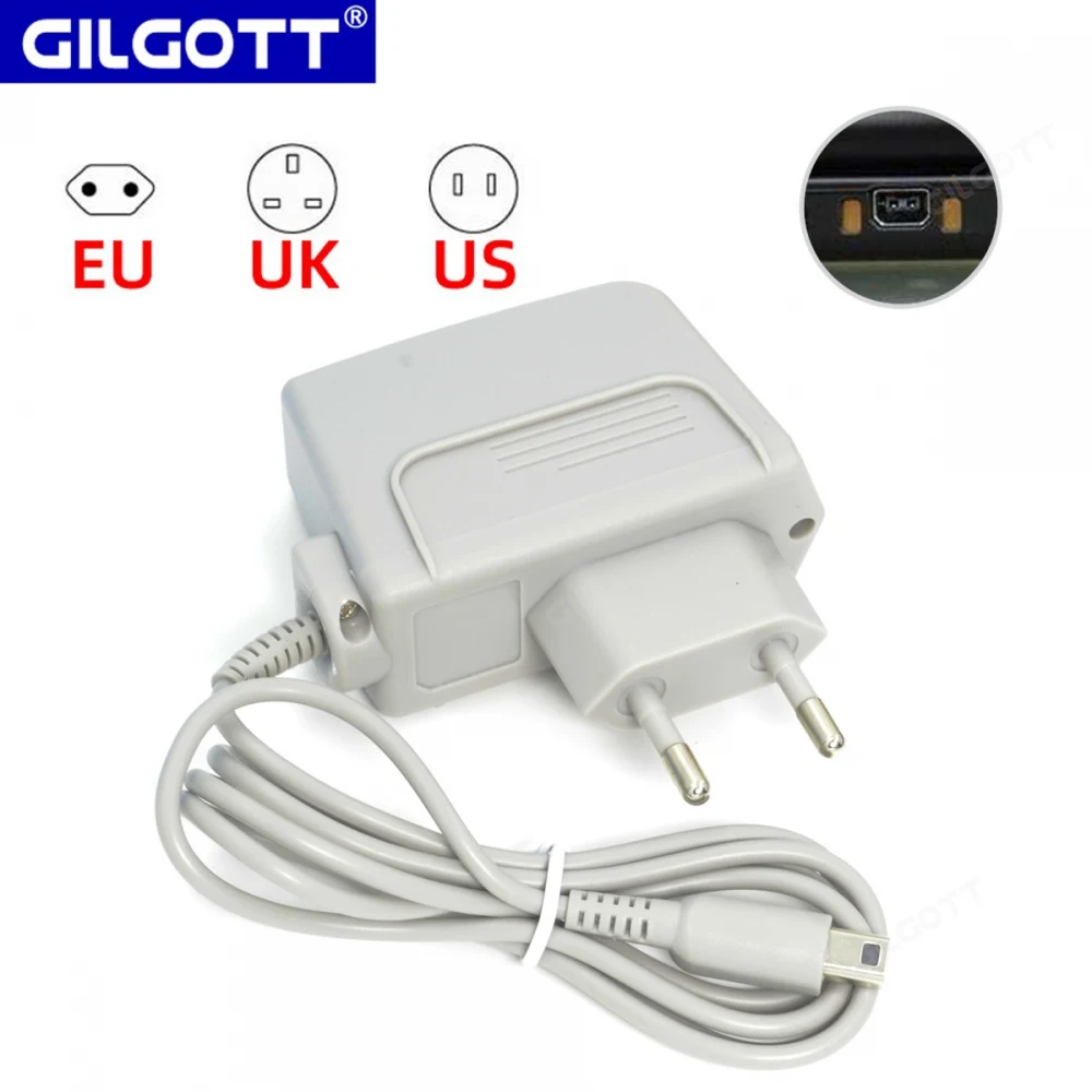 Home Wall Travel Charger 100-240V AC Power Supply Adapter for Nintendo New 3DS 2DS XL LL DSi-EU/US/UK Plug