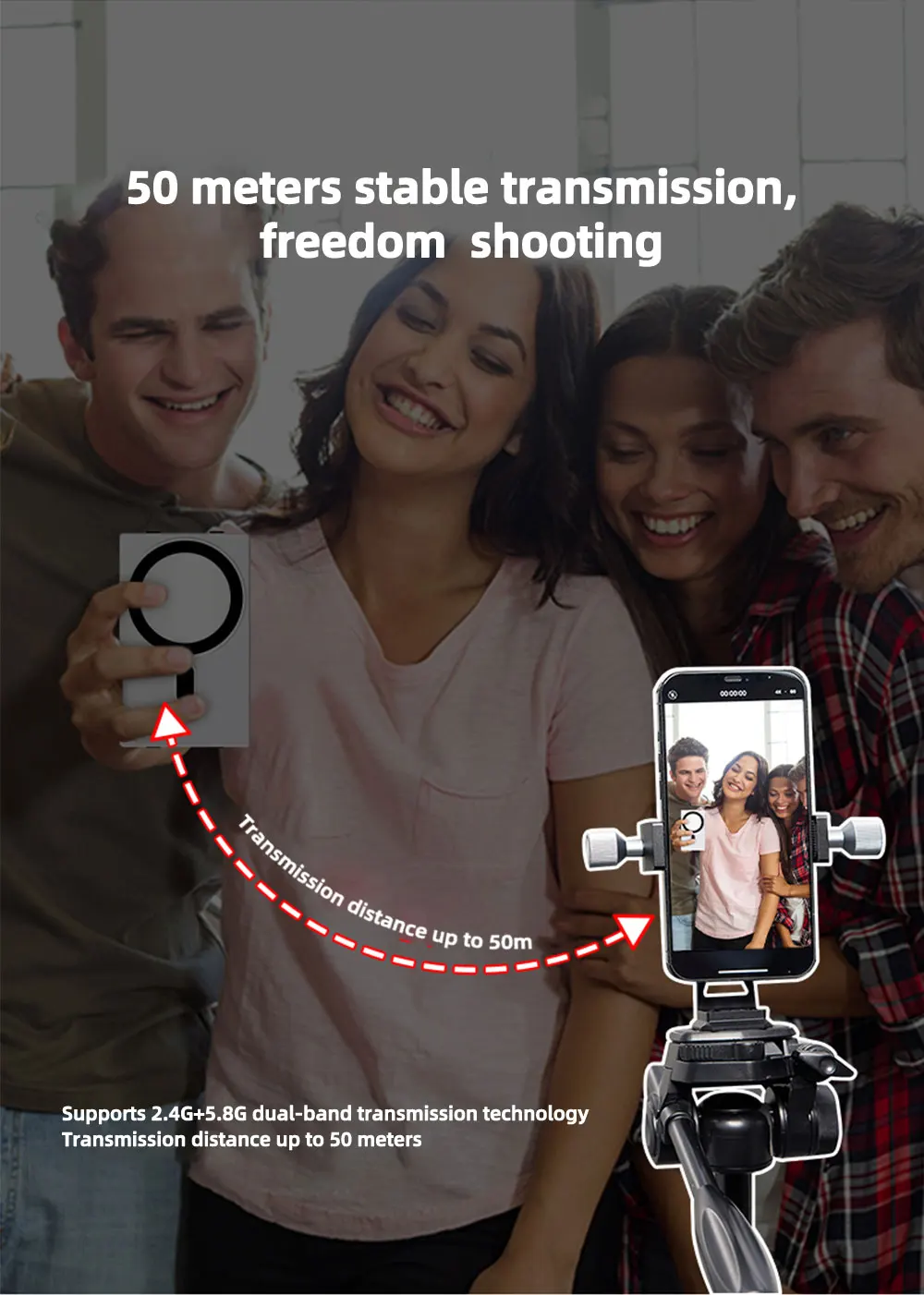 YELANGU TP01 Wireless Monitor Screen Using Phone Rear Camera For Selfie Vlog Liv