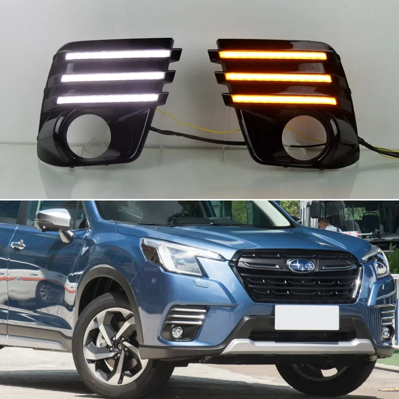 

LED Daytime Running Light For Subaru Forester 2022-2024 Dynamic Turn Signal Waterproof 12V Car DRL Fog Lamp Decoration