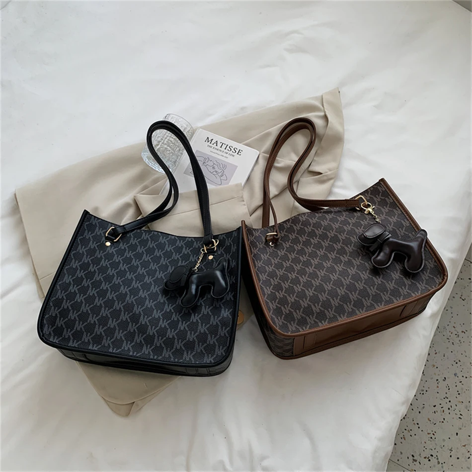 Casual Letter Women Shoulder Bags Trendy Designer Bag Fashion Lady Top-handle Bag Luxury Female PU Leather Large Capacity Purses