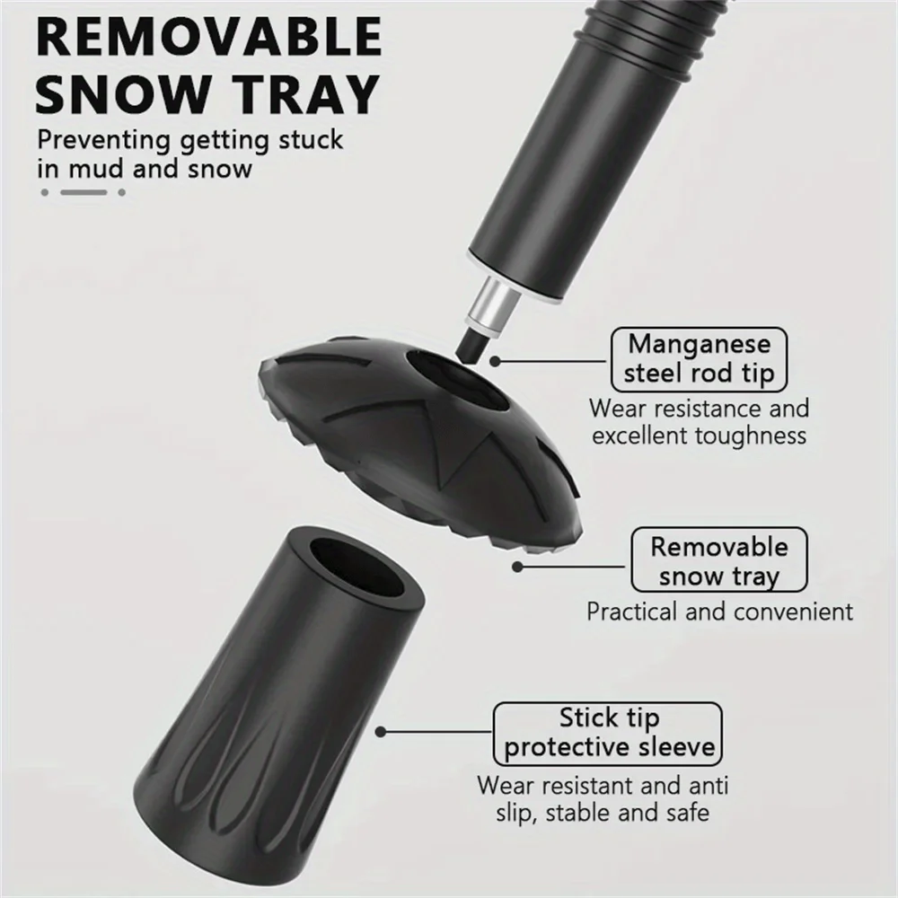 1PC 4-Section Portable Outdoor Fold Trekking Pole for Elderly Camping
