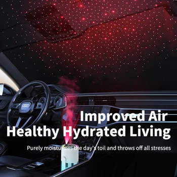 2024 New 280ML Portable Rotating Humidifier Car Diffuser Humidifier with With Projection Lights Colorful Marquee Ambient Light 4