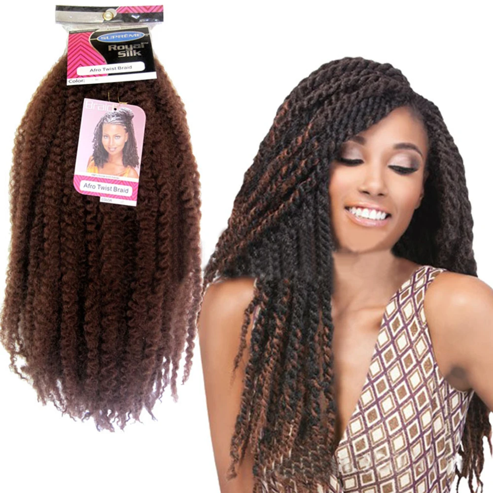 Twist Braiding Hair Synthetic Marley Braid Hairs 18'' Crochet Braids Marley Twist Braiding Hairs Afro Kinky Curly Hair Extension 2