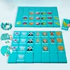 Wooden Dominoes Matching Memory Game Toy for Kids Logic Puzzle Board Game  Montessori Brain Teaser Two-Player for Toddler 4