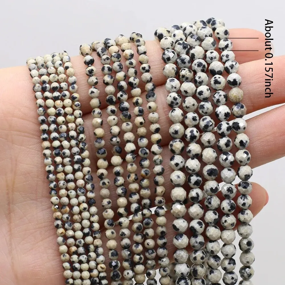 Natural Stone Beads 4mm Natural Stone Faceted Small Beads Amethysts Lapis Lazuli Quartz Beads for Jewelry Making DIY Necklace Bracelet Accessories
