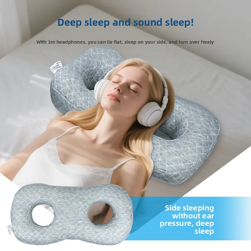 حماية الأذن ووسادة أذن مضادة للضغط، بدون ضغط على الأذنين، حماية للرقبة المجوفة للنوم الجانبي، قلب وسادة على شكل 8