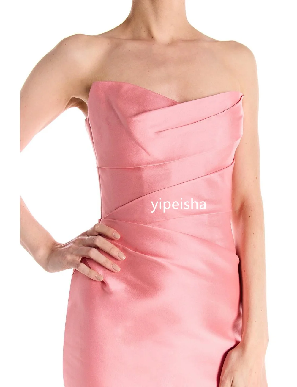 High Quality Pleat Trumpet Sweetheart Long Dresses Cocktail Dresses Sparkle Chinese Style Formal Simple Sizes Availab