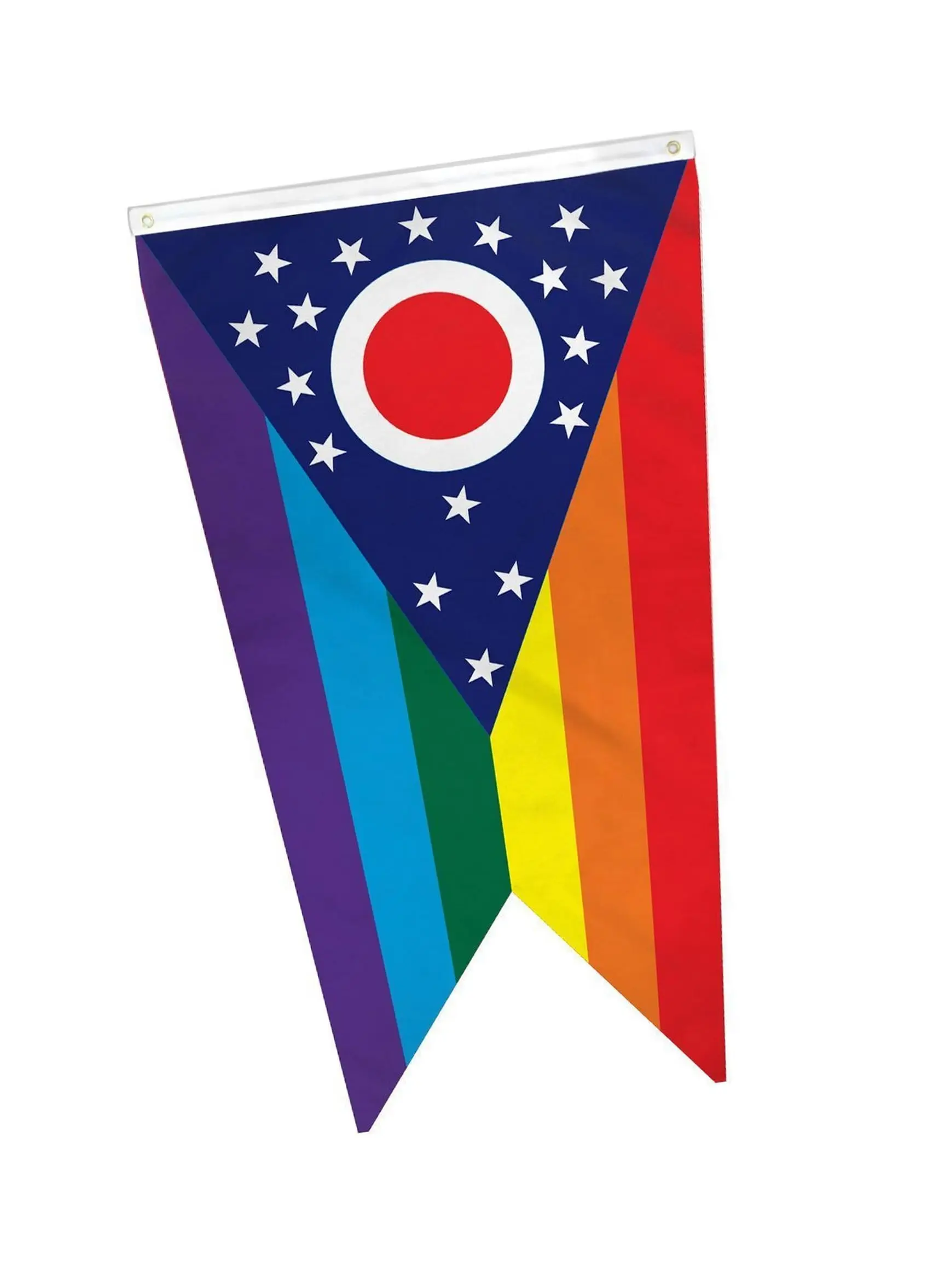 

Flagnshow 100% Polyester New State of Ohio Rainbow Flag
