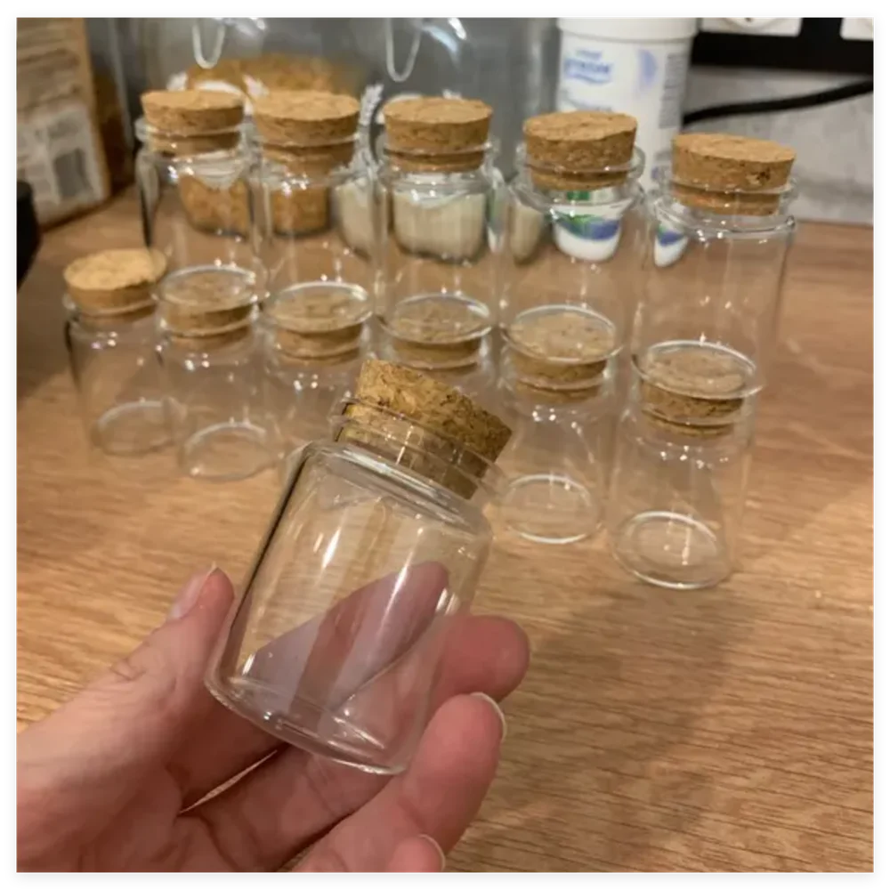 Glass Storage Jars 30ml for DIY Home Decor and Spice Storage