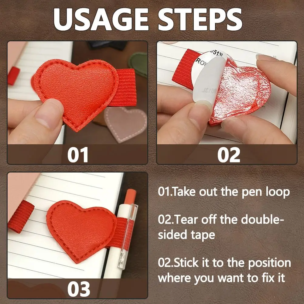 Elastic Band Pen Loop Leather Notebook Fixed Universal Pen Insert Desktop Self-adhesive Portable Strap Fixed Book Cover pen holder