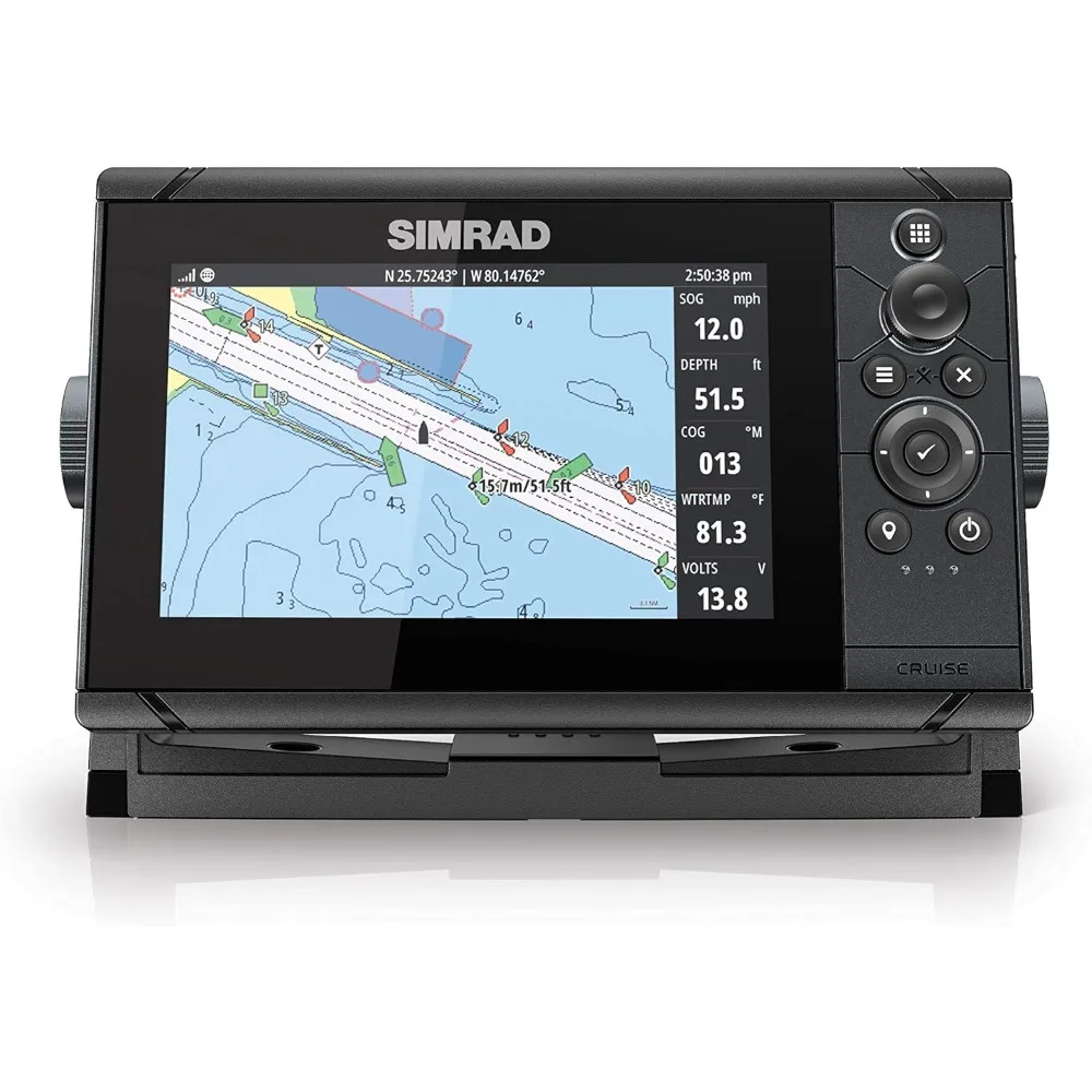 

Cruise 7-7-inch GPS Chartplotter With 83/200 Transducer Fishing Supplies Preloaded C-MAP US Coastal Maps Fish Finder Sports