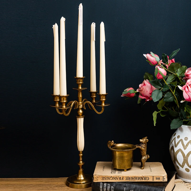 

Nordic Wedding Candle Holder Christmas Vintage Gold Burner Candle Holder Decorative Centerpieces Candelabros Home Decoration