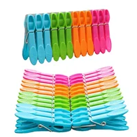 24pcs/48pcs Colorful Plastic Clothespins, Heavy Duty Laundry Clothes Pins Clips With Springs, Air-Drying Clothing Pins Set 1