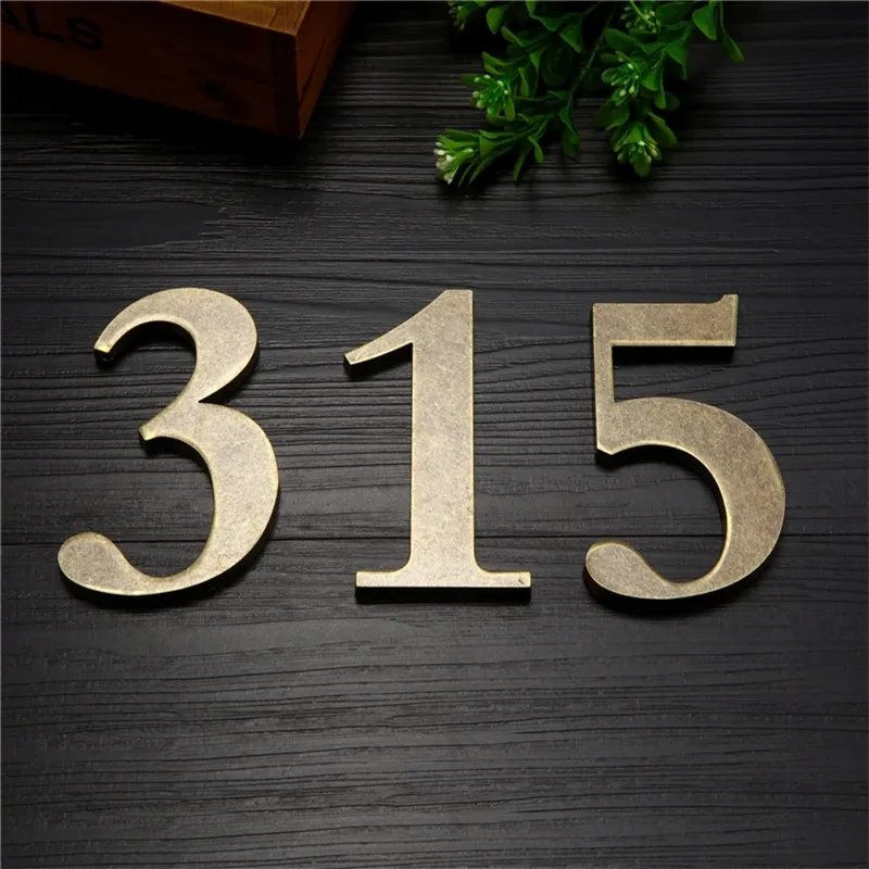 Metal Bronze Digitals Stereo Door House Number 10CM * 6CM Size Letter House Number Room Digital Sign Door Plate house number signs,door signs,house numbers,number plate