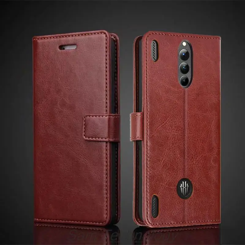 Premium PU Leather Flip Wallet Case - Card Holder Cover