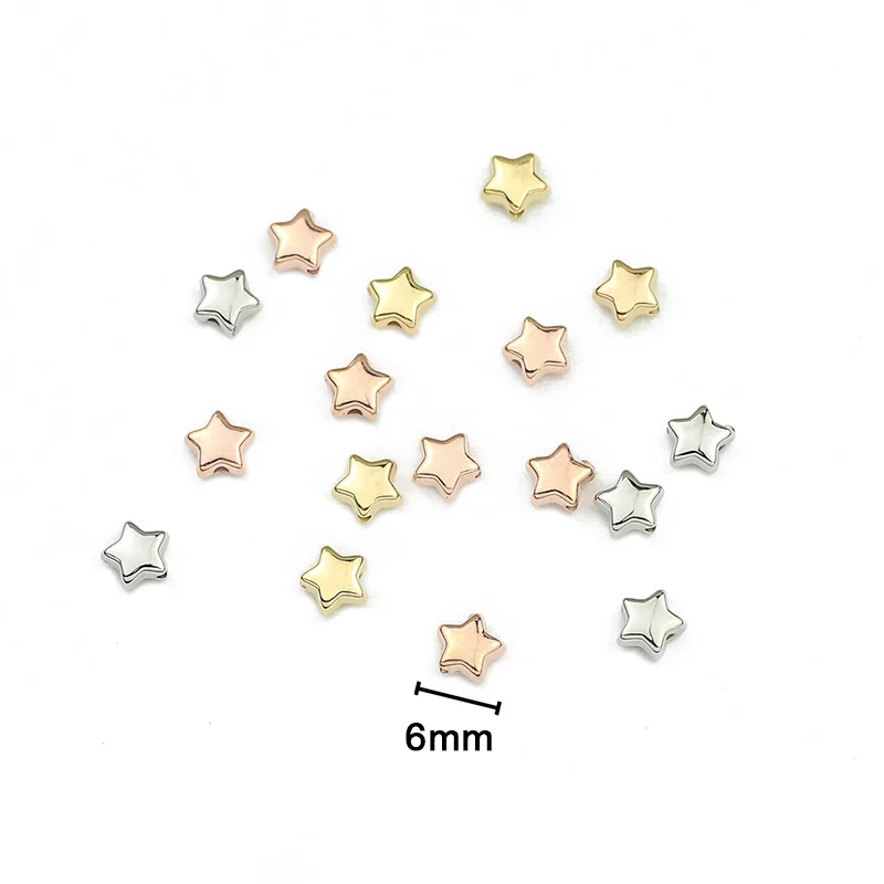 6mm 100~400pcs Star Shape CCB Beaded Gold Silver Plated Loose Beads Jewelry Making DIY Necklace Bracelets Accessories