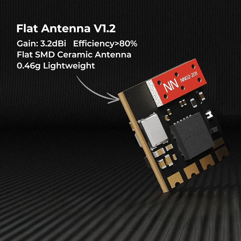 Antenne plate récepteur ExpressLRS Lite V1.2 2.4GHz 0.46g