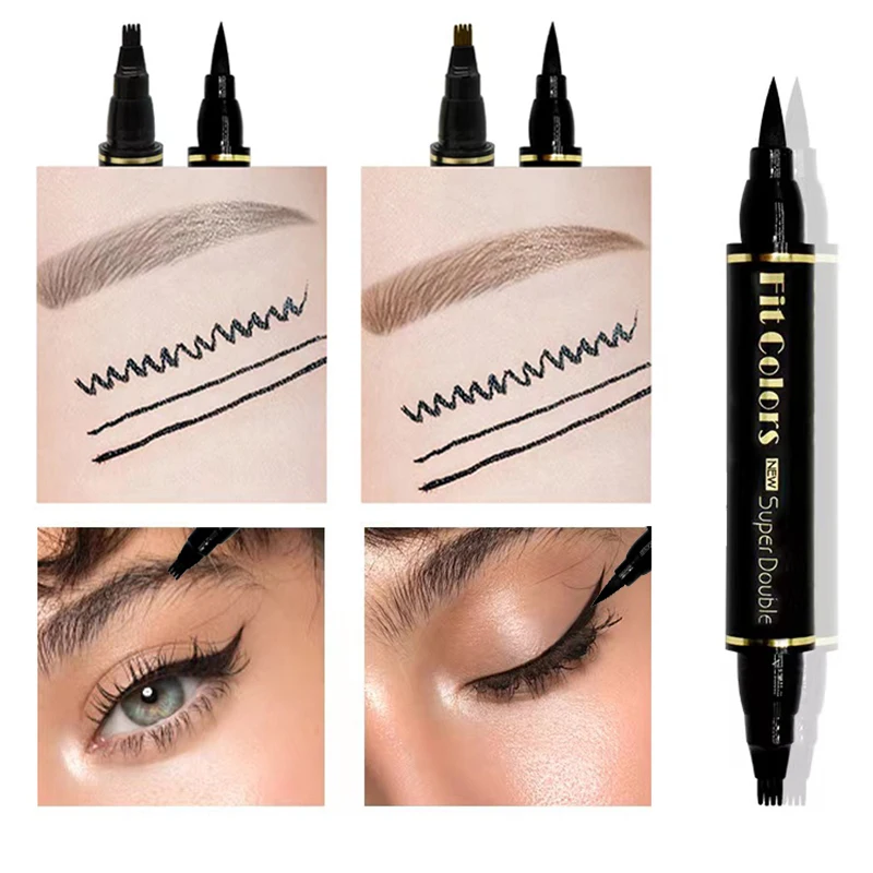 Doublehead 4 Point Eyebrow Eyeliner Pencil Waterproof Liquid Eye Brow