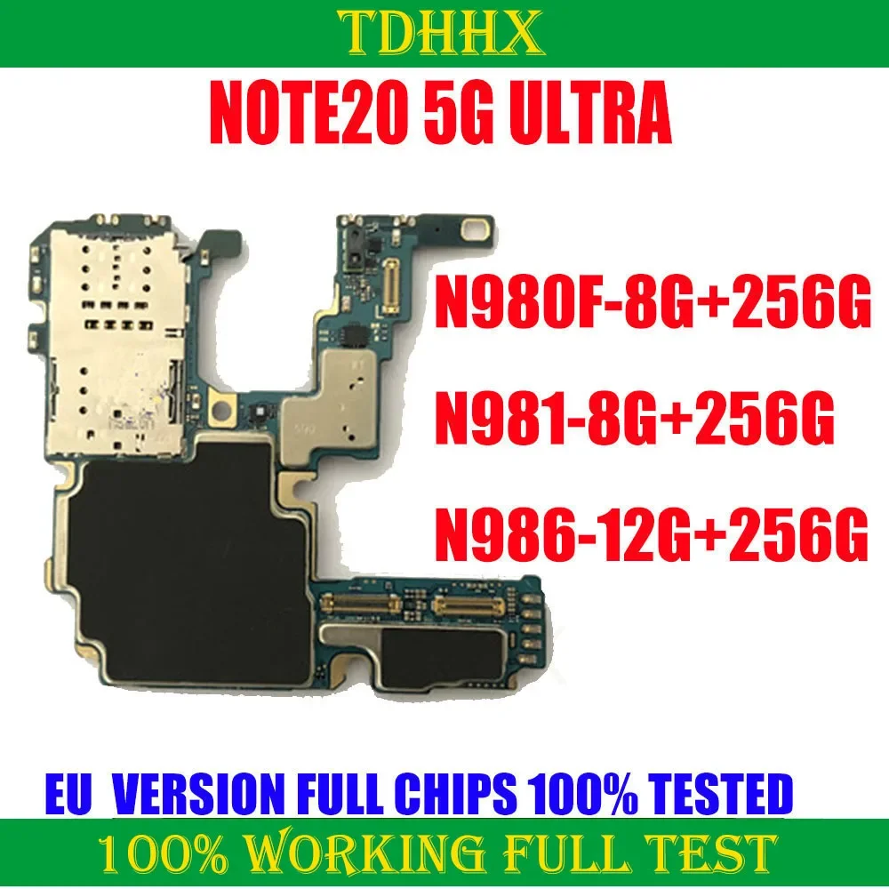 Iphone motherboard Mobile motherboard Original unlocked NOTE 20 5G Ultra N980F N981B N986B N981U N986U motherboard 8GB 12GB RAM 256GB ROM full chip